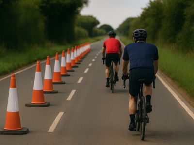 Two cyclists on a narrow lane to represent the exhaustion of waiting to move forward when you have ADHD